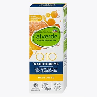 ALVERDE Natural Cosmetics Q10 Night Cream Organic Grapefruit & Sea Buckthorn (Age 30+) 50 ml