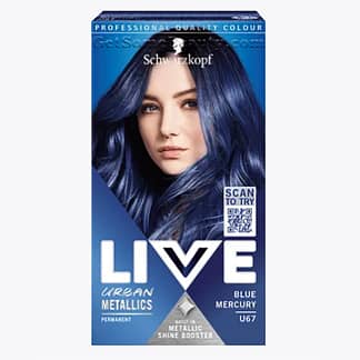 Schwarzkopf LIVE Permanent Hair Dye Urban Metallics U67 Blue Mercury